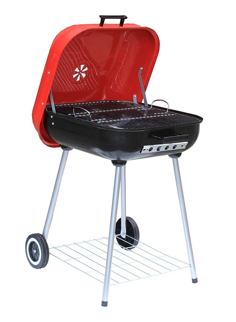 Portable BBQ Grills Clearance Charcoal with Wheels, Upgrade Steel Camping Grill, Outdoor Charcoal Grills for Barbecue Picnic Trailing Camping Outdoor