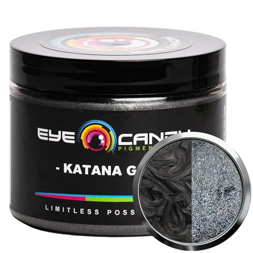Eye Candy Pigments Premium Grey Mica Powder - Katana Grey (50gr) - for Epoxy, Resin, Soap, Paint, Woodworking, Acrylic Pouring, Bath Bombs, Fishing Lures - DIY Arts and Crafts Additive - Image 1