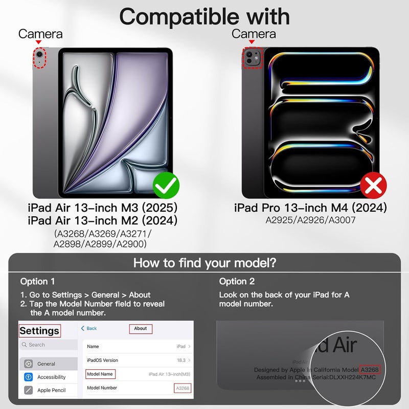 Jetech Case For Ipad Air 13-Inch M3/M2 2025/2024 With Pencil Holder, Slim Folio Stand Protective Tablet Cover, Multi-Angle Viewing, Auto Wake/Sleep Purple - Image 2