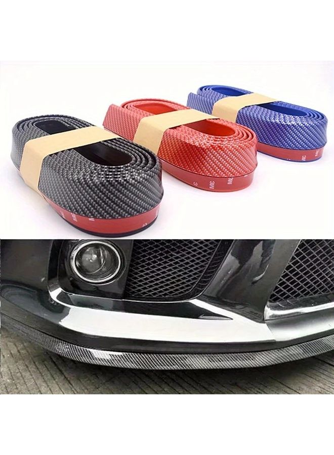 Universal Carbon Fiber Black Car Front Bumper Lip Side Skirt Protector - Image 1
