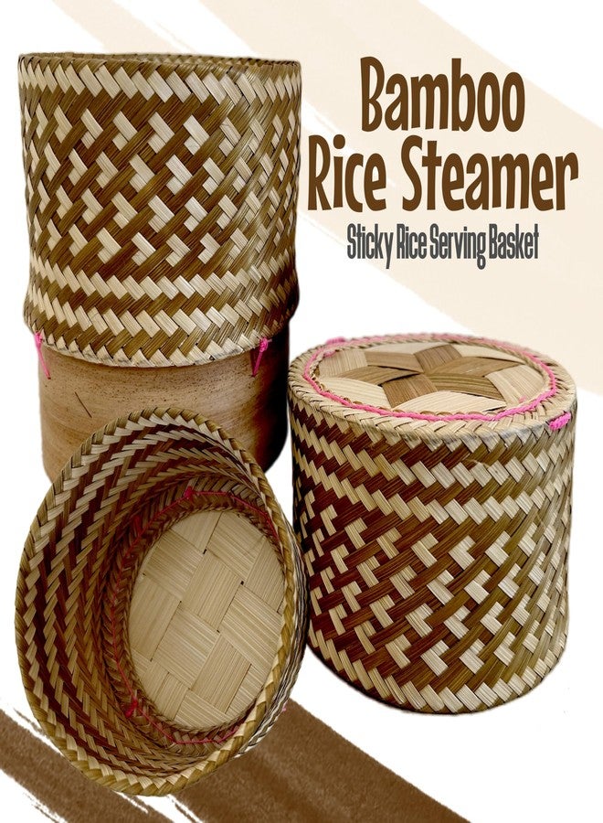 CraftCurl Bamboo Rice Steamer - Natural, Durable, Eco-Friendly & Food Safe Sticky Rice Basket, 6 Cubic Inches, Lightweight Handmade - Image 5