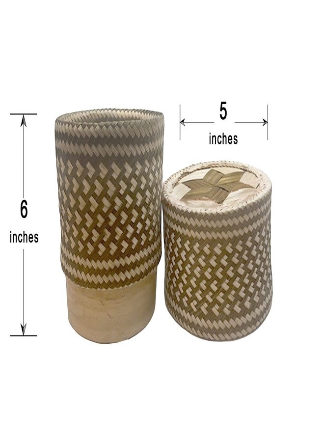 CraftCurl Bamboo Rice Steamer - Natural, Durable, Eco-Friendly & Food Safe Sticky Rice Basket, 6 Cubic Inches, Lightweight Handmade - Image 3