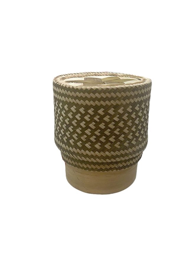 CraftCurl Bamboo Rice Steamer - Natural, Durable, Eco-Friendly & Food Safe Sticky Rice Basket, 6 Cubic Inches, Lightweight Handmade - Image 1