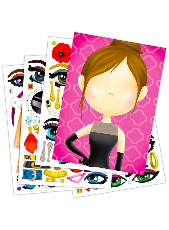 Bendon Publishing Make A Face Sticker Books Set For Girls Kids Toddlers 3 Deluxe Face Sticker Books Featuring Diva Fashion Princess And Pet Designs Over 90 Faces And 750 Stickers (Sticker Face Activity Set) - Image 3