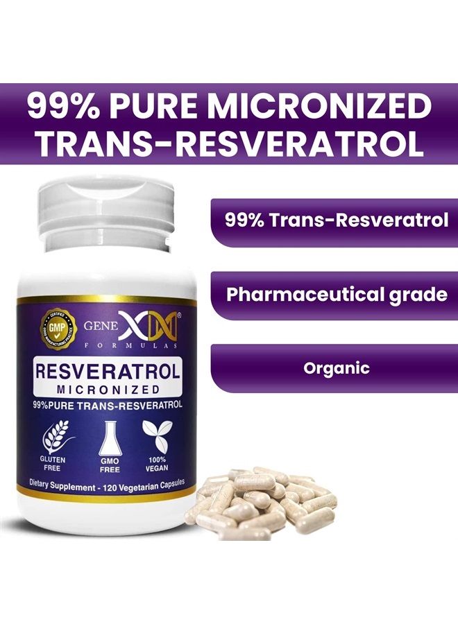 Genex Formulas GENEX 99% Micronized Trans-Resveratrol with BioPerine for Absorption 1000mg | Pure Organic Pharmaceutical Grade Trans-Resveratrol Capsules for Healthy Aging, 120 Capsules (1) - Image 3