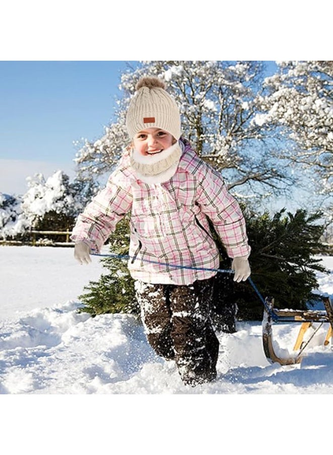 موثوقية التنبؤ مجموعة قبعة وشاح وقفازات للأطفال، مجموعة قبعة وشاح وقفازات شتوية للأطفال مع بطانة صوف سميكة ودافئة للأطفال - Image 2