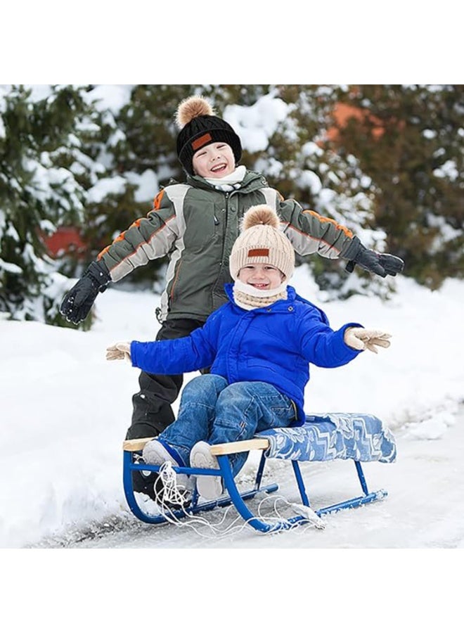 موثوقية التنبؤ مجموعة قبعة وشاح وقفازات للأطفال، مجموعة قبعة وشاح وقفازات شتوية للأطفال مع بطانة صوف سميكة ودافئة للأطفال - Image 4