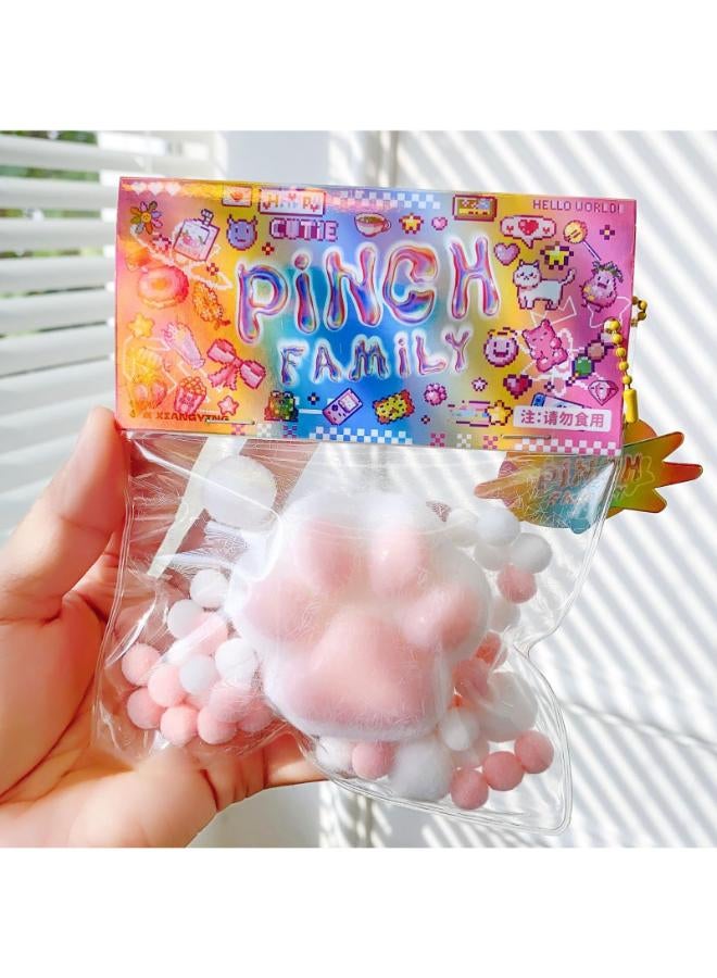jgmztzt طابا اسفنجي القط مخلب اللعب الضغط، kawaii squishies اللعب الحسية البلاستيكية، الإجهاد تخفيف الفراء الكرة OPP التعبئة والتغليف الهدايا، ألعاب التململ سانريو اسفنجي الأشياء الجدة مناسبة للأطفال في سن المراهقة (أبيض)