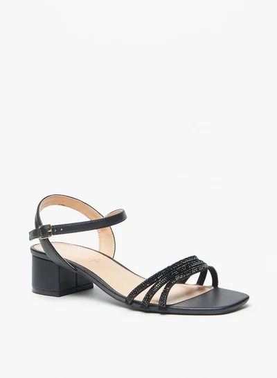 Celeste Women's Embellished Strap Sandals with Block Heels