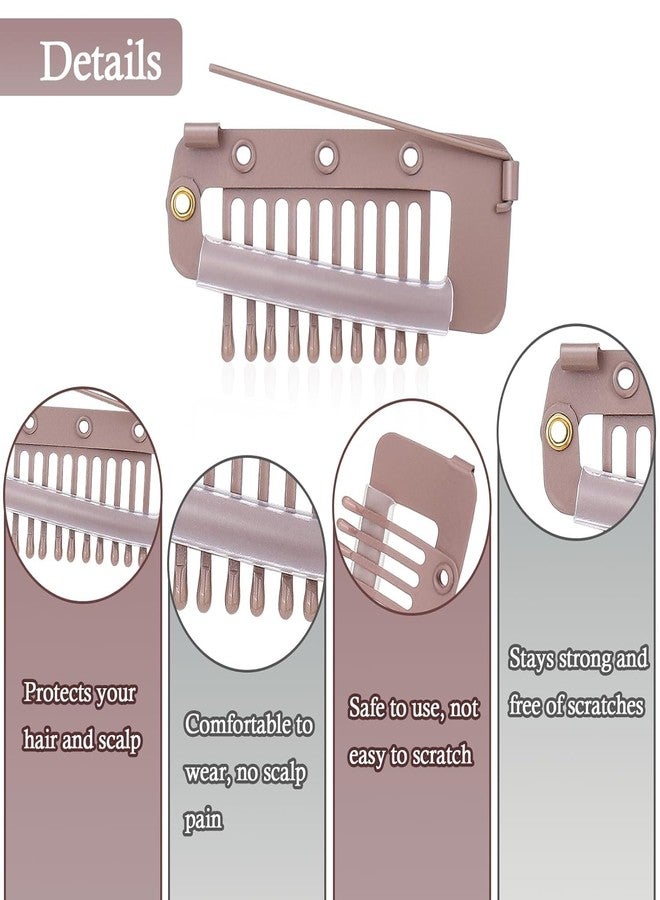 Rinpoche 6-Piece Set of Dupatta and Veil Holding Clips - Strong Grip Stainless Steel Hair Fasteners with Safety Pins for Brides, Headscarves, Chunnis, and Hair Extensions - Ideal for Wedding (Golden brown) - Image 4