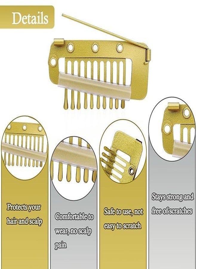 Rinpoche 6-Piece Set of Dupatta and Veil Holding Clips - Strong Grip Stainless Steel Hair Fasteners with Safety Pins for Brides, Headscarves, Chunnis, and Hair Extensions - Ideal for Wedding (Golden brown) - Image 2