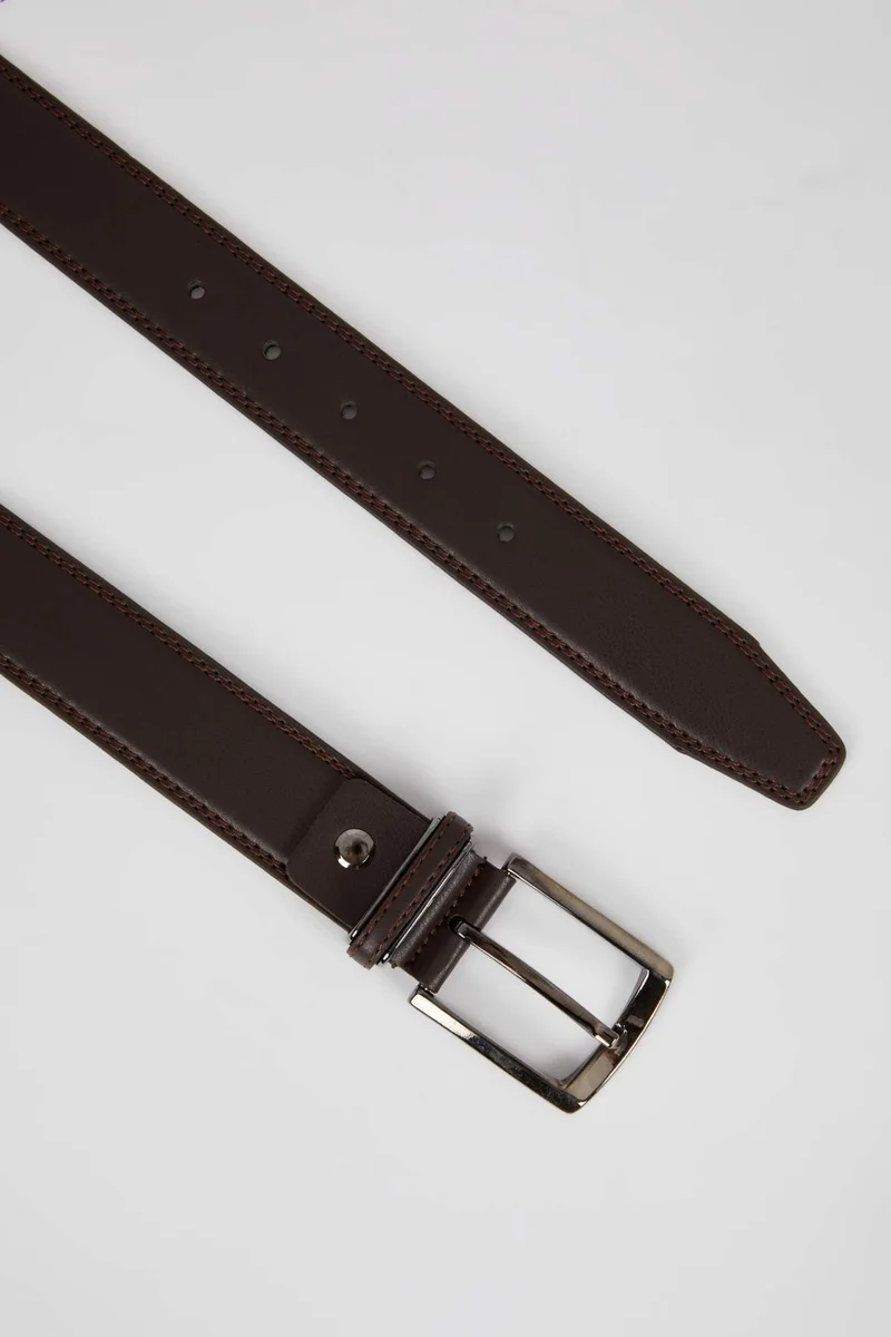 DeFacto Man Rectangular Buckle Leather Look Belt