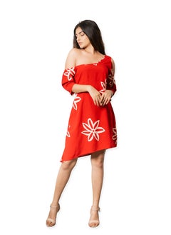 CH Glamstore One shoulder Floral Print Casual Dress with Varied Hem  - Image 1