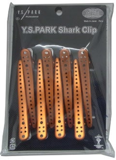 YSPark Shark hair clip 8 pieces Orange Metal