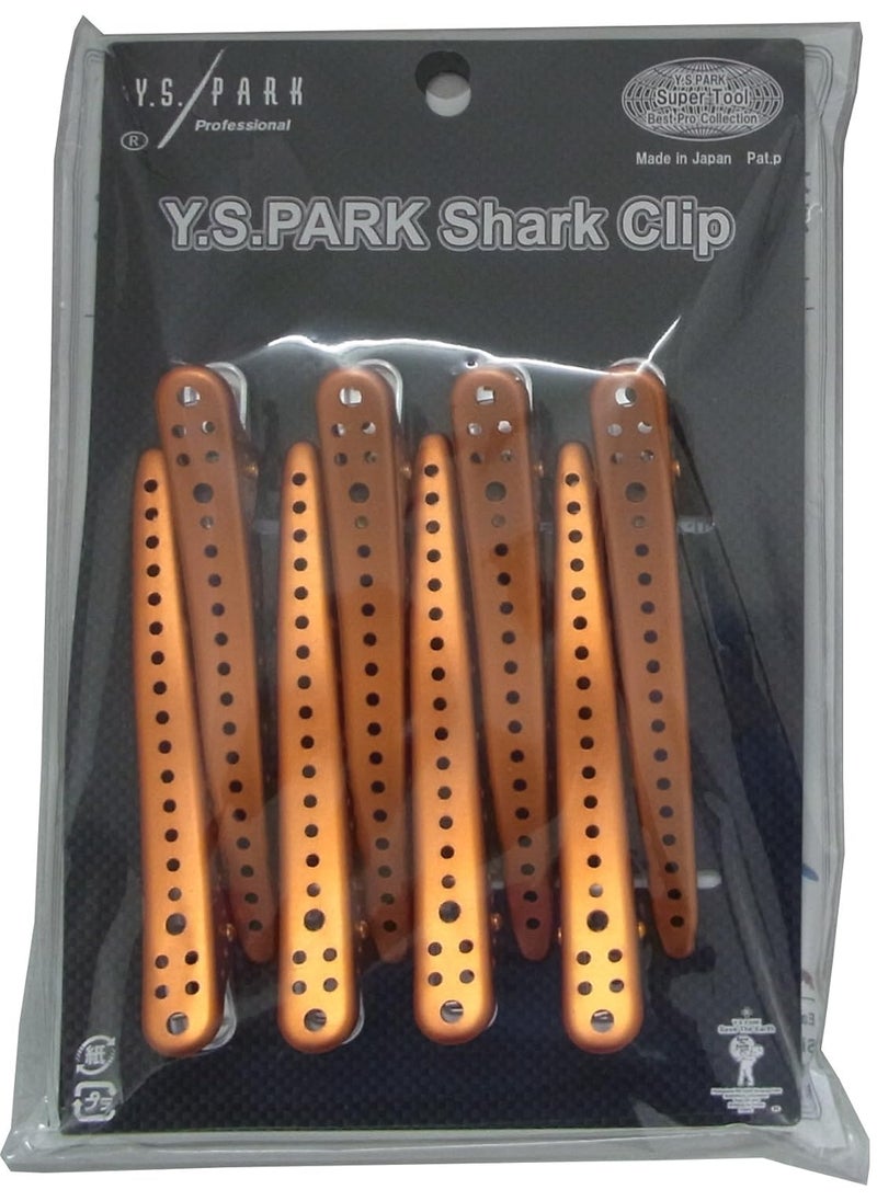 Y.S.Park - YSPark Shark hair clip 8 pieces Orange Metal - Image 1