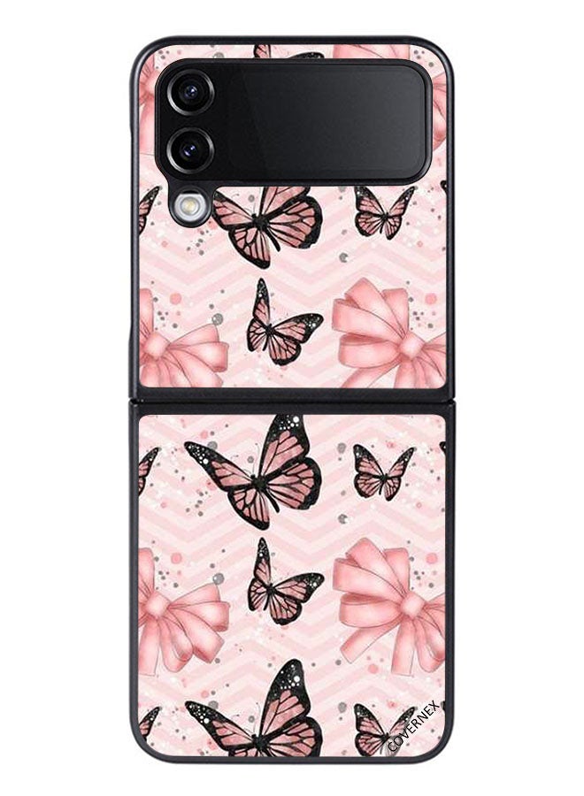 Covernex Protective Case Cover For Samsung Galaxy Z Flip 4 Butterflies Wallpaper - Image 1
