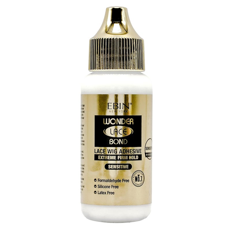 EBIN NEW YORK Wonder Lace Bond Wig Adhesive Sensitive 115oz35ml  Extreme Firm Hold  Invisible Waterproof LatexFree  SensitiveFriendly Strong Wig Glue