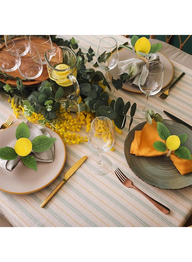 KANGLI 7Pcs Yellow Lemon Napkin Rings  Metal Napkin Holders Wedding Lemon Napkin Buckles Thanksgiving   Festival Table Decor - Image 3