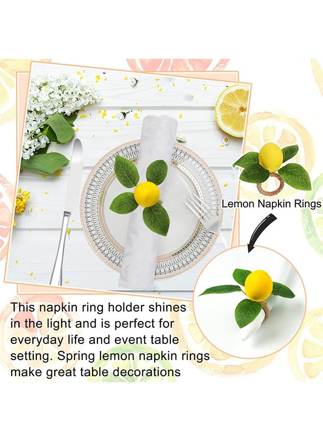 KANGLI 7Pcs Yellow Lemon Napkin Rings  Metal Napkin Holders Wedding Lemon Napkin Buckles Thanksgiving   Festival Table Decor - Image 4