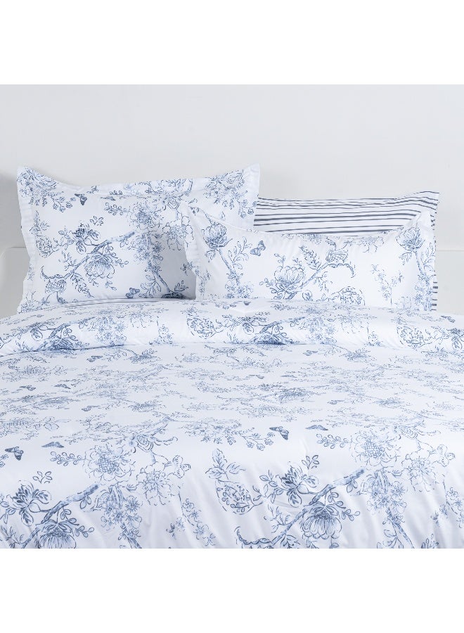 Cottage Icy Floral 6Pc Comforter Super King Blue 250*260 Cm - Image 2