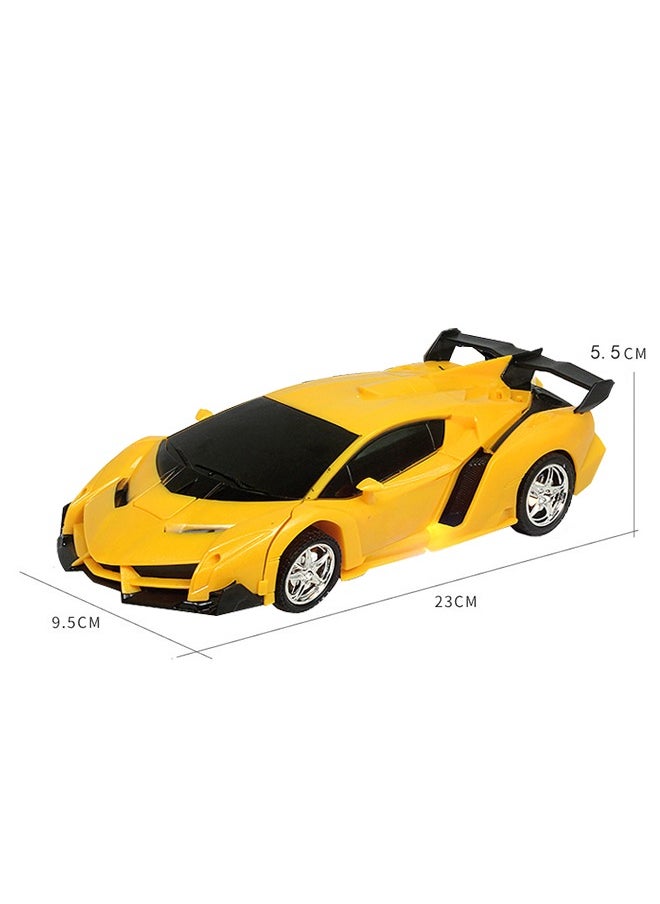 GROIC - GROIC Remote Control Transform Toy with Lights Deformation Rechargeable Rotating Stunt Race Car for Kids - Image 1