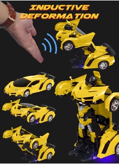 GROIC GROIC Remote Control Transform Toy with Lights Deformation Rechargeable Rotating Stunt Race Car for Kids  - Image 2