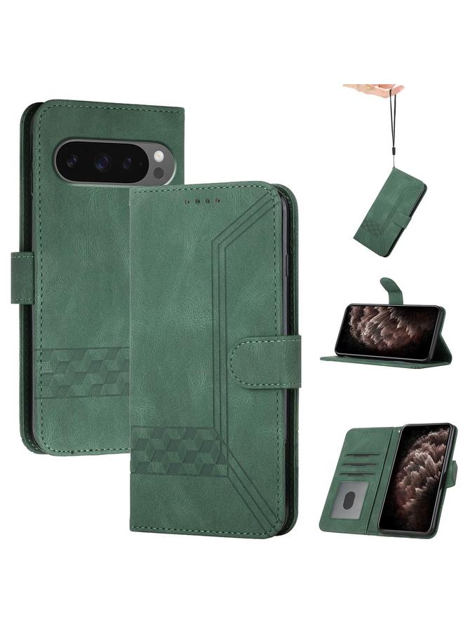 زبون جراب هاتف Google Pixel 10 Pro XL مصنوع من الجلد بتصميم مكعب الشكل - Image 1