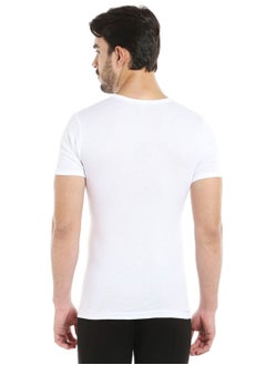 BYC MEN'S ROUND NECK COTTON UNDERSHIRT (PACK OF 3) - WHITE  - Image 5