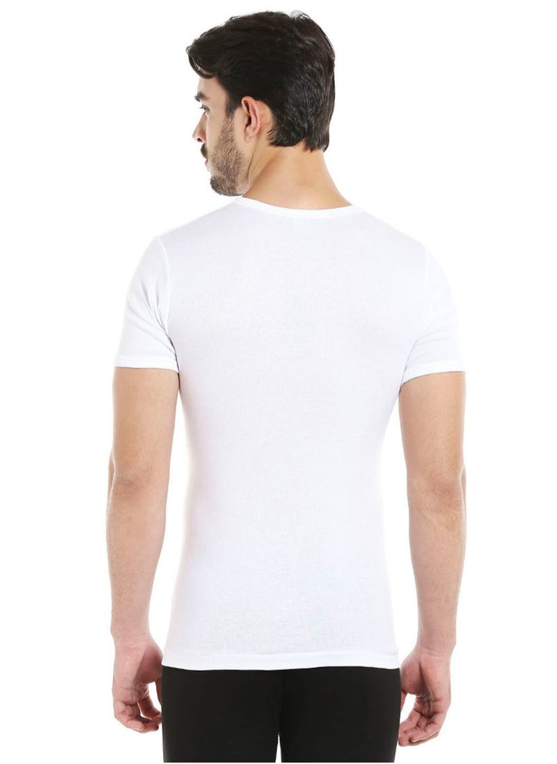 BYC - MEN'S ROUND NECK COTTON UNDERSHIRT (PACK OF 3) - WHITE - Image 1