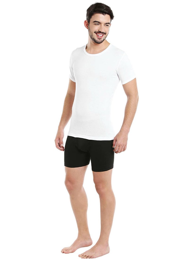 BYC - MEN'S ROUND NECK COTTON UNDERSHIRT (PACK OF 3) - WHITE - Image 1