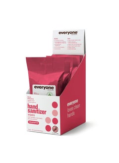 everyone for every body Everyone Hand Sanitizer Wipes, 15 Wipes (Pack of 6), Ruby Grapefruit, Plant Derived Alcohol with Pure Essential Oils 
