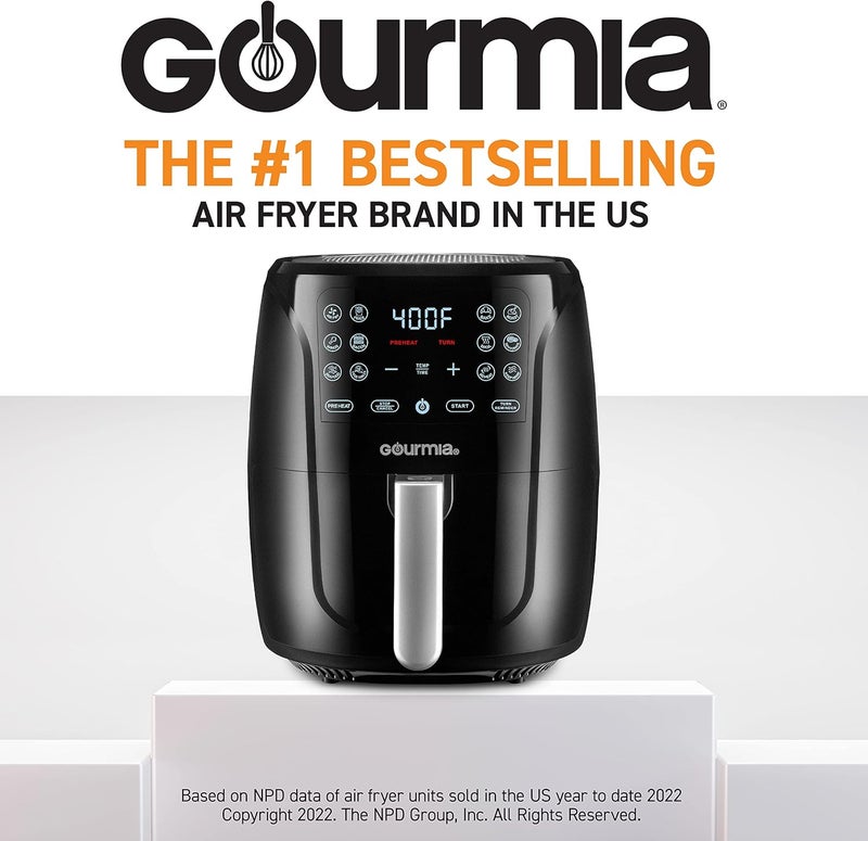 Gourmia Gourmia Air Fryer Oven Digital Display 6 Quart Large AirFryer Cooker 12 1Touch Cooking Presets XL Air Fryer Basket 1500w Power Multifunction Black and Stainless Steel Accents FRY FORCE GAF686 - Image 2