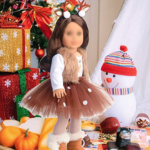 Sweet Dolly 18 Inches Doll Clothes Christmas Deer Costume Tutu Dress fits 18 Inch Doll - Image 3