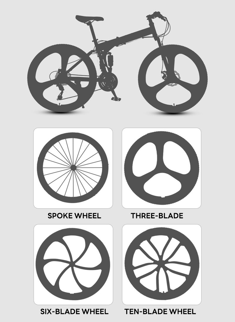 إي تي جي 26 بوصة 21 سرعة دراجة جبلية قابلة للطي ، 10 عجلات شفرة - Image 3