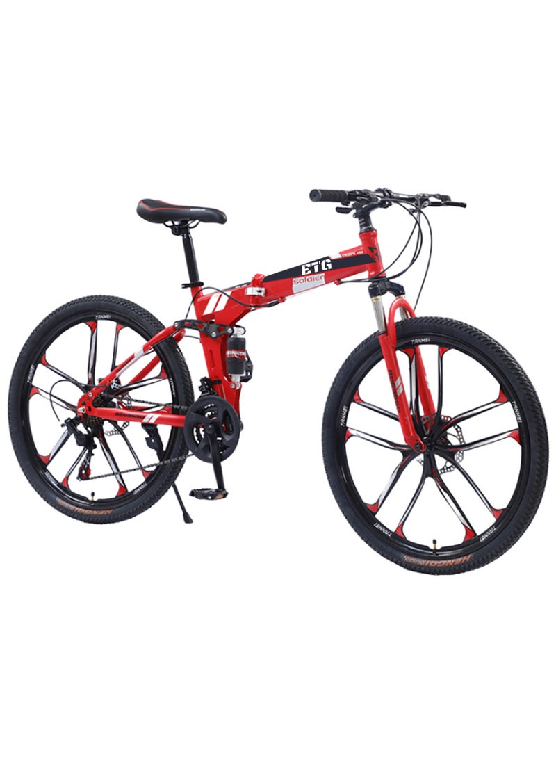 إي تي جي 26 بوصة 21 سرعة دراجة جبلية قابلة للطي ، 10 عجلات شفرة - Image 1
