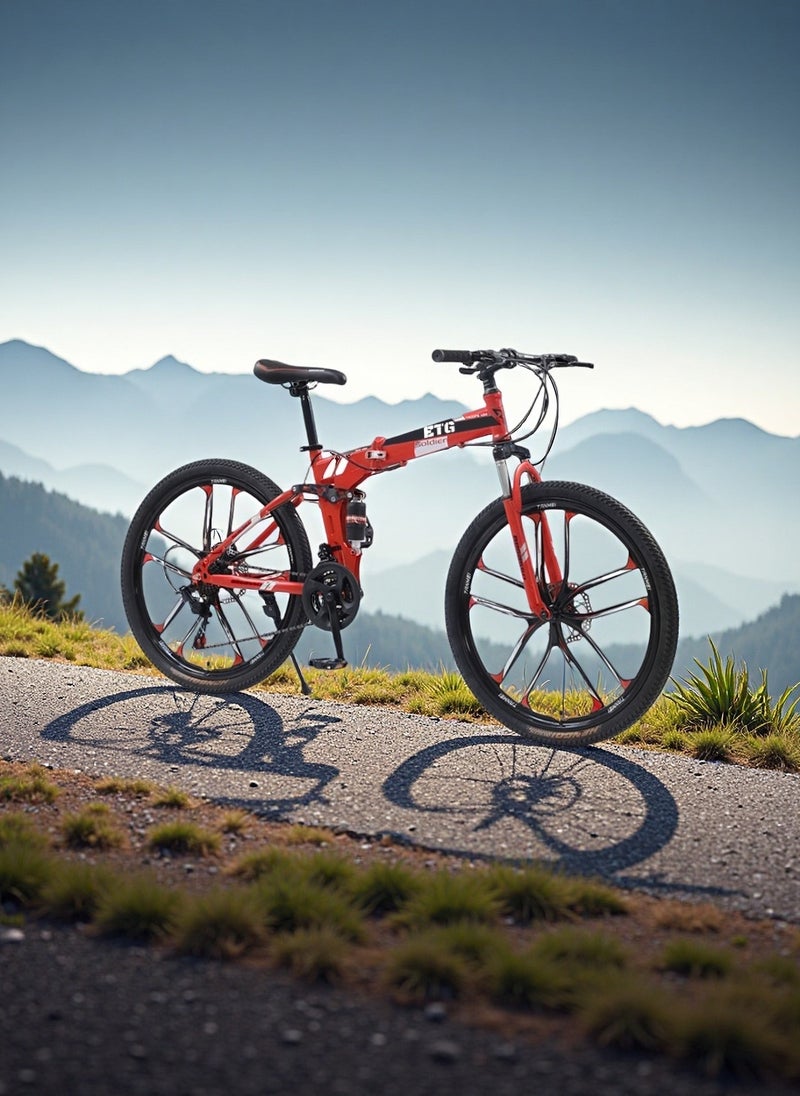 إي تي جي 26 بوصة 21 سرعة دراجة جبلية قابلة للطي ، 10 عجلات شفرة - Image 2