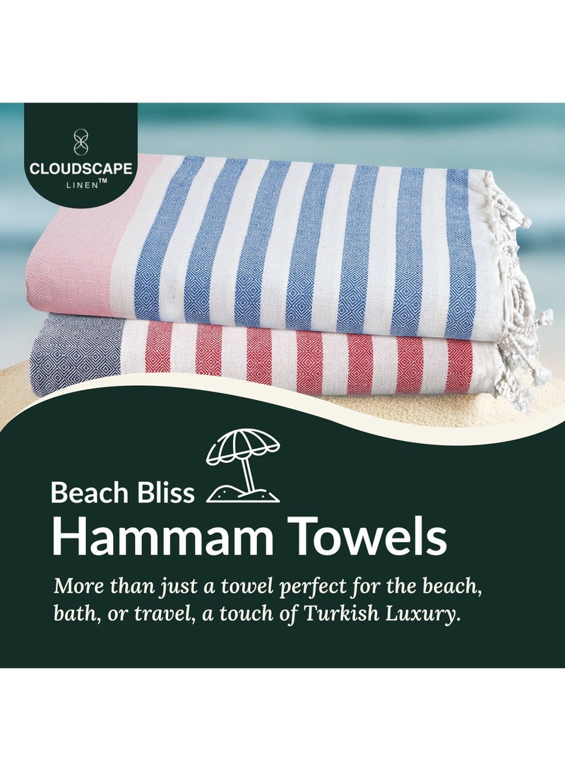 كلاود سكيب لينين طقم مناشف حمام تركية مكون من قطعتين، مقاس 39 × 71 بوصة، منشفة حمام كبيرة الحجم وخفيفة الوزن مصنوعة من القطن بنسبة 100%، STRP1 - Image 2