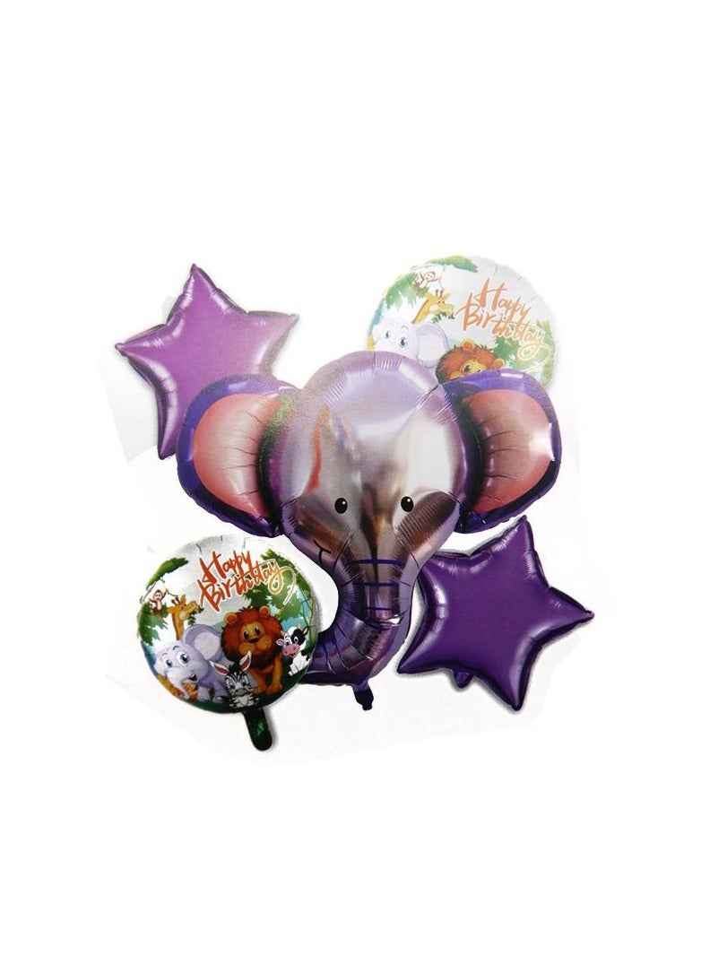 بارتي فن بالون فويل 5 قطع/بطاقة فيل - Image 1