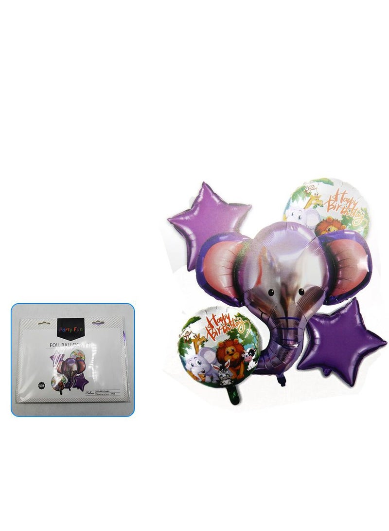 بارتي فن بالون فويل 5 قطع/بطاقة فيل - Image 3