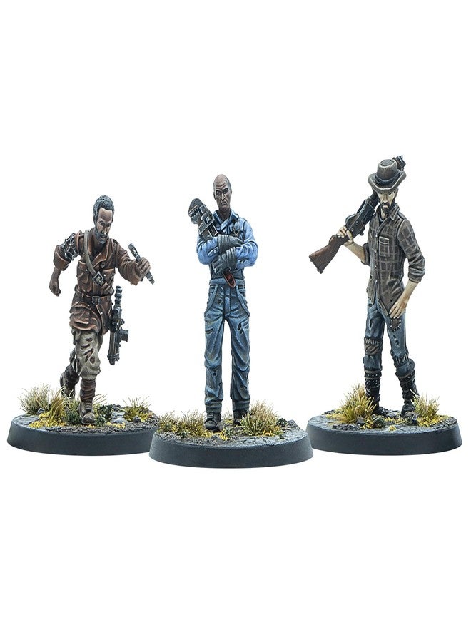 Modiphius Entertainment: Fallout: Miniatures - Survivors: Foundation Authority - 3 RPG Miniatures, Wilds of Appalachia Wave, Unpainted Resin Figures - Image 1