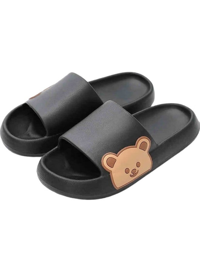 YUZHAOLIN Unisex Eva Cartoon Couple Home Bathroom Shower Slippers Yy508 Black Size 44/45 - Image 2