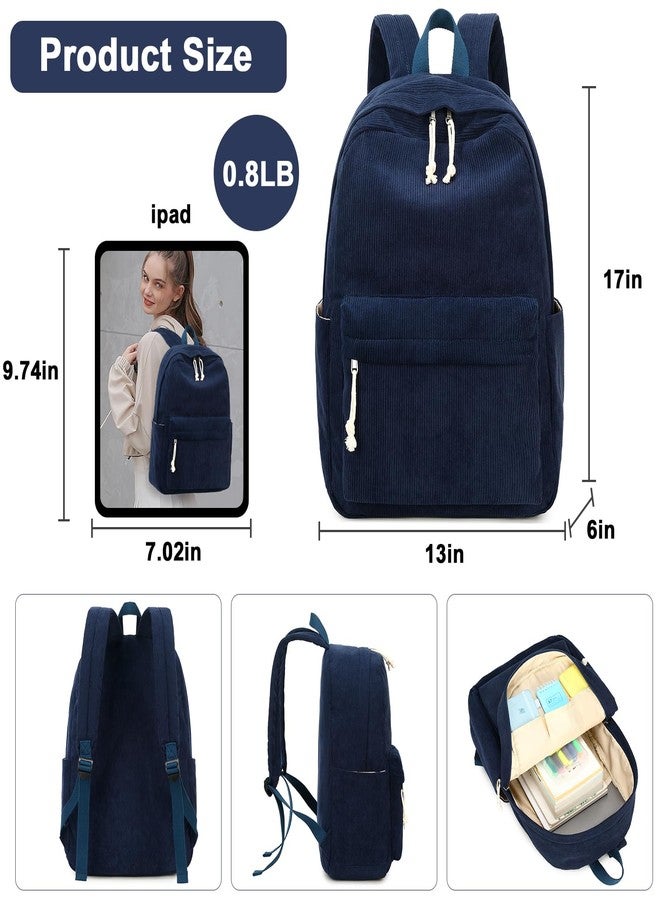 BTOOP School Backpack for Teens Large Corduroy Bookbag Lightweight Girls Boys Casual High School College 17 inch Laptop Travel Bag - Image 3