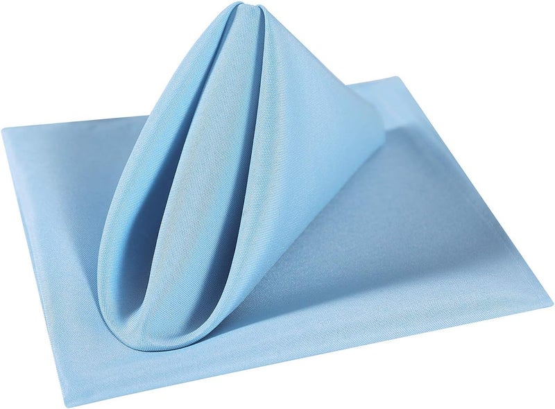 Cupuamon Cloth Napkins 17x17 inch Washable Polyester Dinner Napkins Soft Table Napkins for Wedding Party Dining Banquet(Blue Mist,12PCS) - Image 3