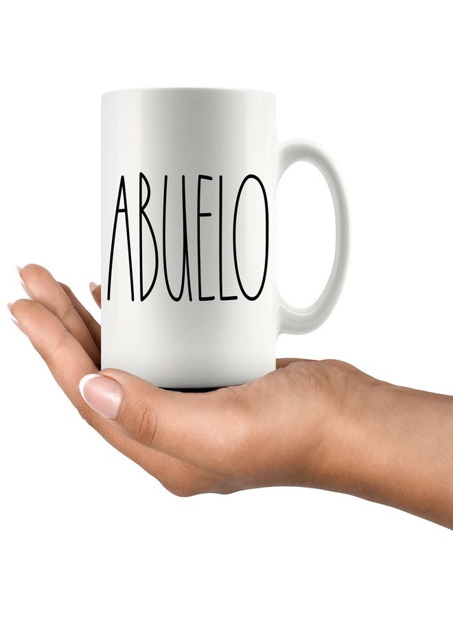 IRIDESCENT Abuelo Coffee Mug,Abuelo Rae Dunn Inspired,Rae Dunn Style,Birthday - Merry Christmas - Father Day,Family Coffee Mug,Best Abuelo Ever Coffee Cup 11oz,White,11oz - Image 2