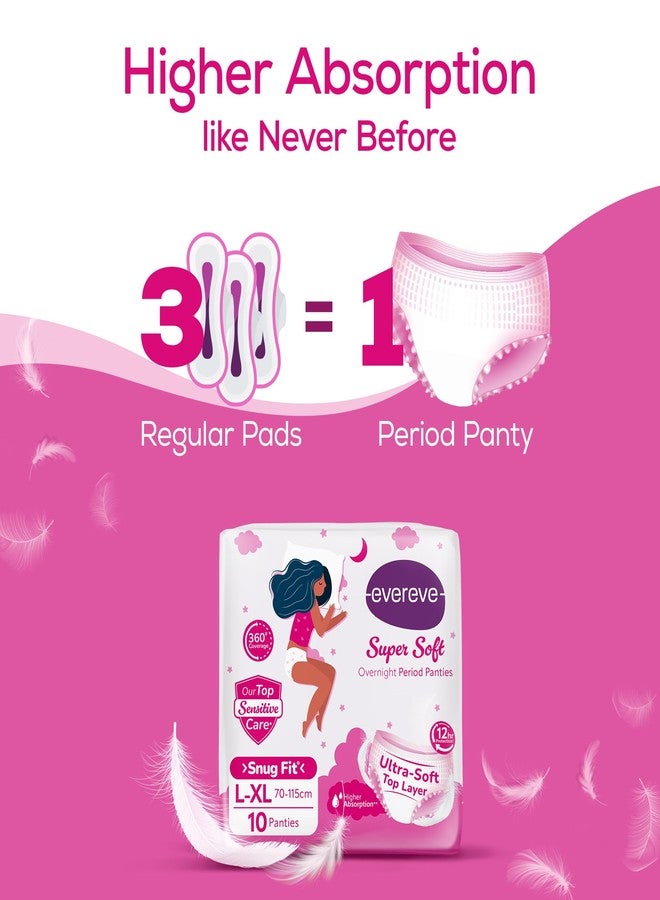 Evereve Super Soft Period Panty For Girls & Women, (L-XL), 10 Pcs, 360 Degree Overnight Coverage, Ultra-Soft Top Layer, High Absorbency For Heavy Flow, Maternity Postpartum Disposable Panty - Image 5