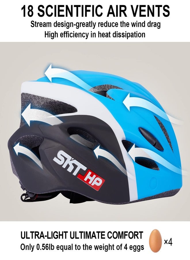 SKT HP Toddler Bike Helmet, Adjustable Helmet for Kids and Youth with Detachable Magnetic Goggles, Bicycle Cycling Skate Scooter Skateboard Helmet for Boys and Girls Blue - Image 4