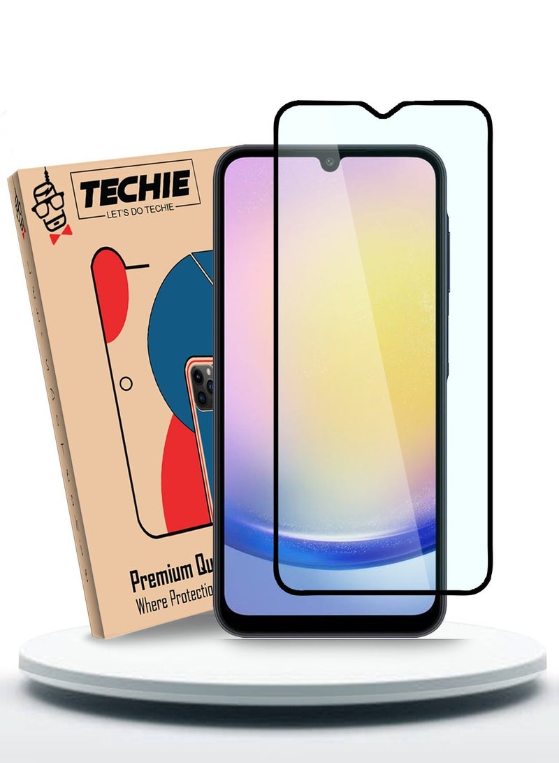 Techie Anti Blue Light Tempered Glass Screen Protector for Samsung Galaxy A25 – 9H Hardness, Anti-Reflective, Bubble-Free, 0.33mm, Easy Installation - Image 1