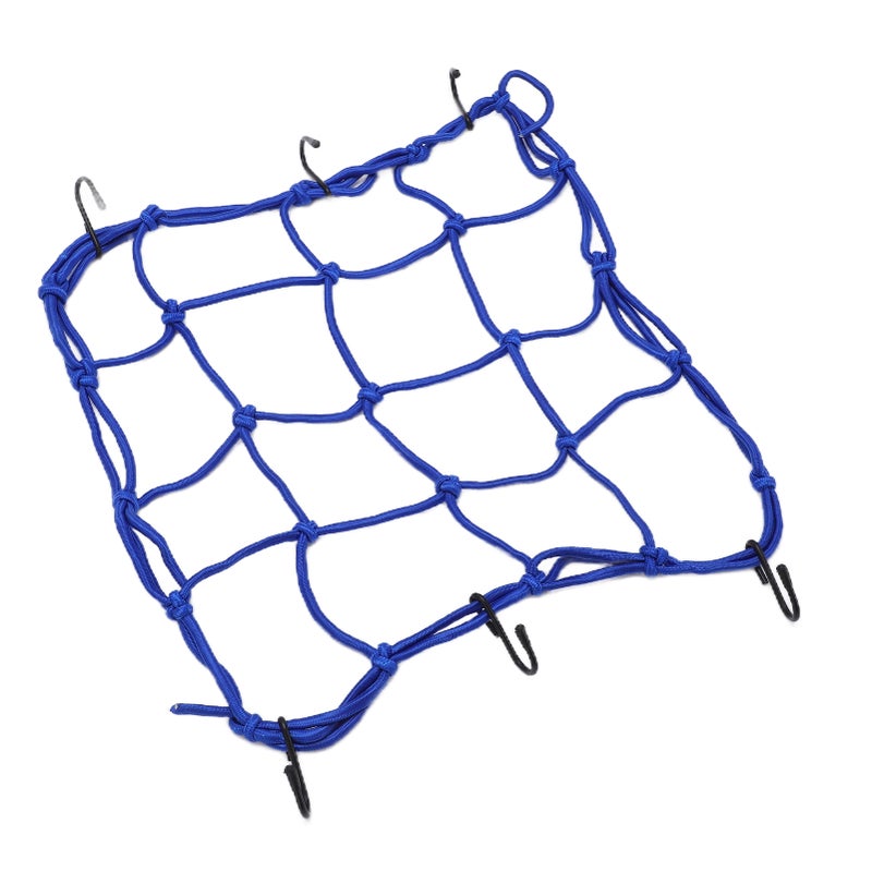شبكة شحن نايلون متينة مرنة لحقائب الركوب مع خطافات للدراجات البدنية الطرقية والجبلية والدراجات النارية والمركبات الكهربائية - لون أزرق - Image 2