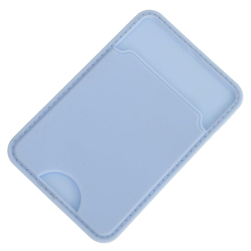 Adhesive Phone Back Card Holder For iPhone 12 Series Light Blue Travel Wallet - Image 2