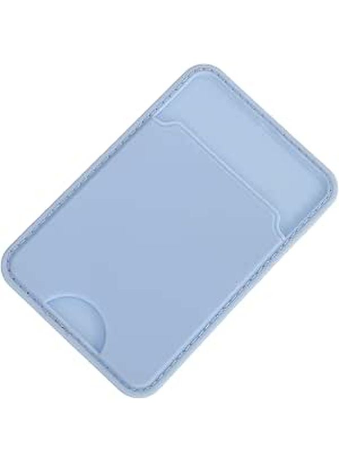 Adhesive Phone Back Card Holder For iPhone 12 Series Light Blue Travel Wallet - Image 1